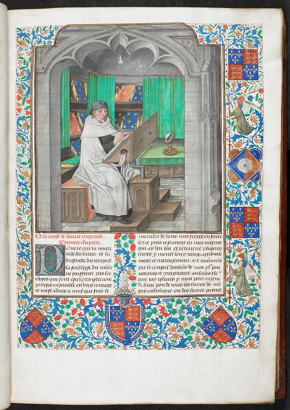 image of a scribe in a medieval manuscript