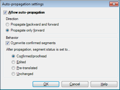 auto-propagation settings